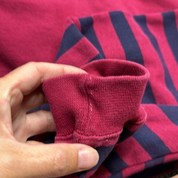 Vintage Dockers Red Blue Striped Crewneck Sweatshirt Size Medium - Picture 10 of 10